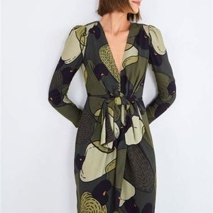 Farm Rio Military Cashew Midi Dress NWOT